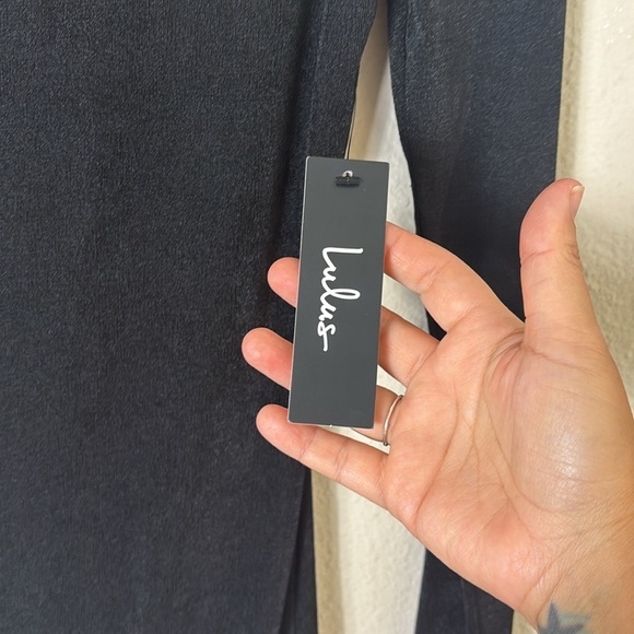 NWT Lulus Out For the Evening Black Fringe Long Sleeve Bodycon Dress size Small - Picture 7 of 13